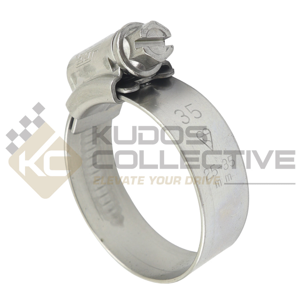 JCS Hi-Grip Stainless Steel Marine Hose Clips – 10 Pack, 17mm-25mm Worm Drive